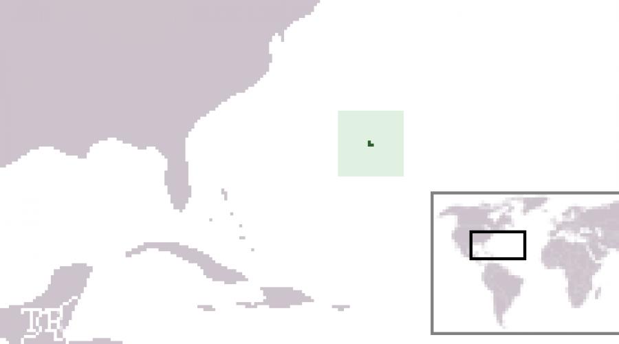 Де знаходяться Бермудські острови на карті.  Оформлення візи та відпочинок на бермудах